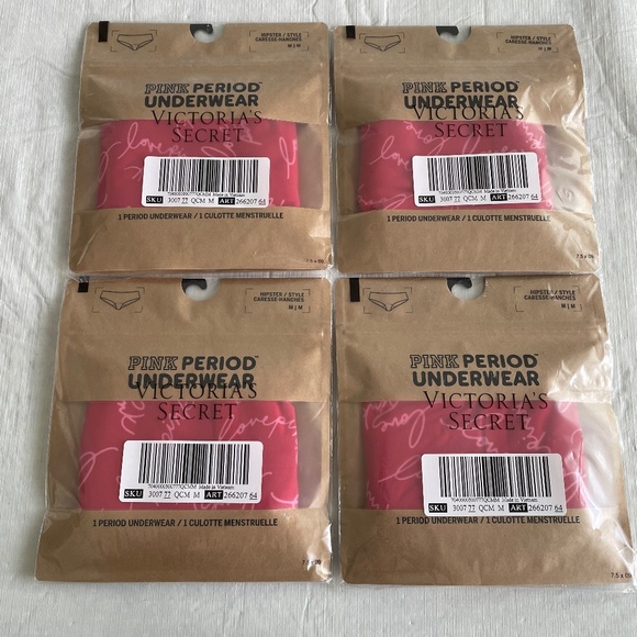 PINK Victoria's Secret Other - NWT VS Period HIPSTER Panty BUNDLE of Four MEDIUM RED